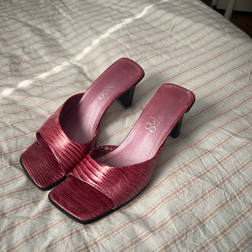 Anne Klein Women's Shimmering Pink Mules